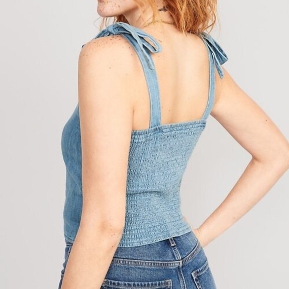 Old Navy Fitted Tie Cropped Jean Corset Cami Top for Women SZ XS - Picture 5 of 6